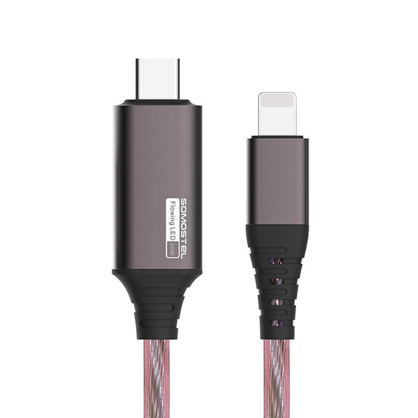 somostel kabel typ-c - lightning 3.1a 20w 1.2m quick charge qc3.0 czerwony sms-by02