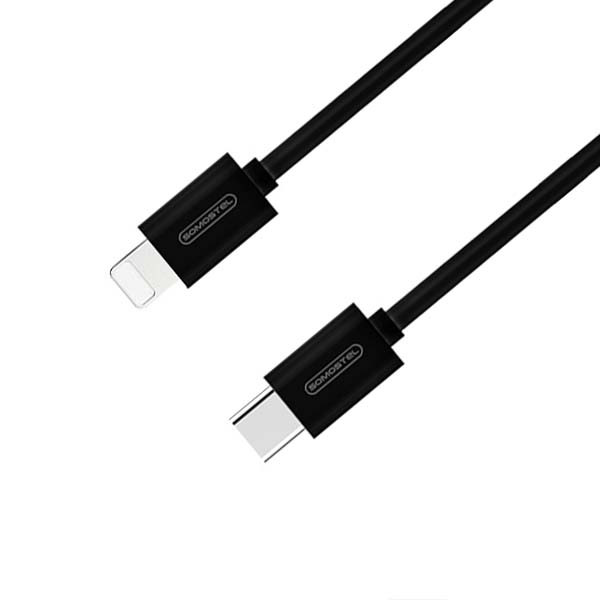 kabel usb iphone do typ-c 5a 20w somostel czarny 5000mah power delivery 1.2m pd sms-bt10 fast usb-c