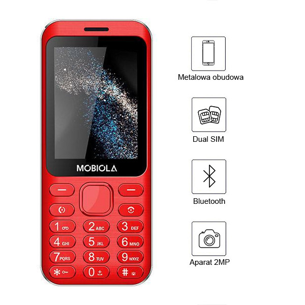 telefon gsm mobiola mb3200i 2g czerwony telefon klasyczny dla seniora