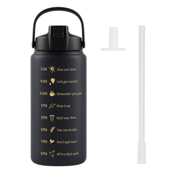 trusty butelka sportowa / motywacyjna bidon refill czarna złoty 2000ml