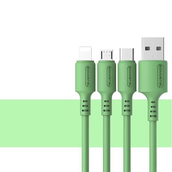 somostel kabel usb - typ-c 3.1a 30w 1.2m quick charge qc3.0 zielony powerline sms-bp02