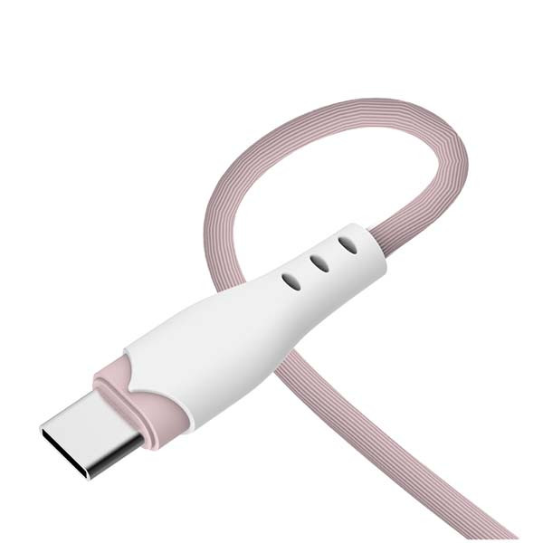 somostel kabel usb - typ-c 2.1a 20w 1.2m quick charge qc3.0 różowy powerline sms-bp04