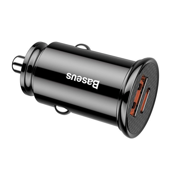 baseus ładowarka samochodowa usb+typ-c 30w czarny ccall-ys01
