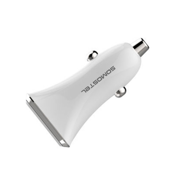 somostel ładowarka samochodowa usb + kabel usb - typ-c 3a 1m quick charge qc3.0 biały sms-a43