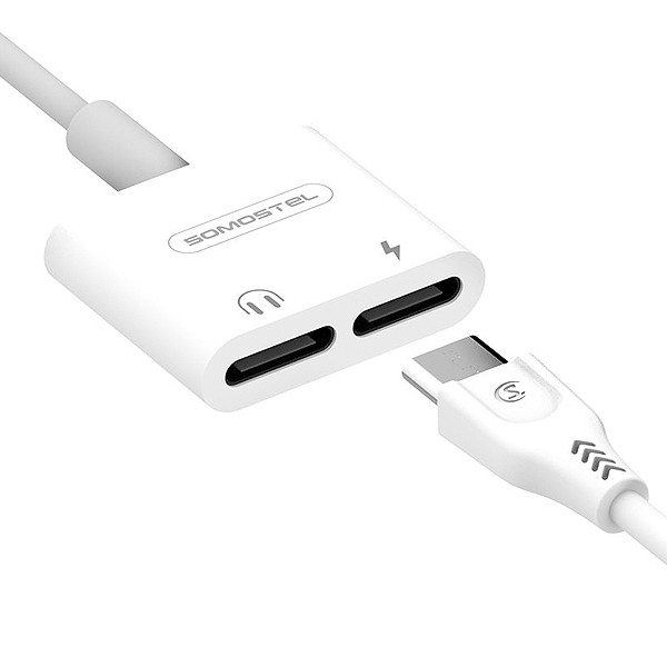 somostel adapter hf usb typ c - usb typ c + zasilanie biały sms-bz06