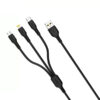 denmen kabel 3w1 usb - typ-c / microusb / lightning 2.4a 1m quick charge qc3.0 czarny