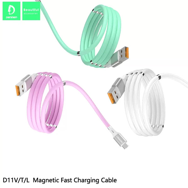 kabel usb typ-c denmen miętowy d11t magnetyczny