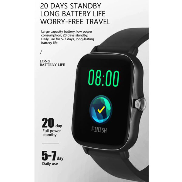 zegarek sportowy smartwatch senbono lady y20 czarny