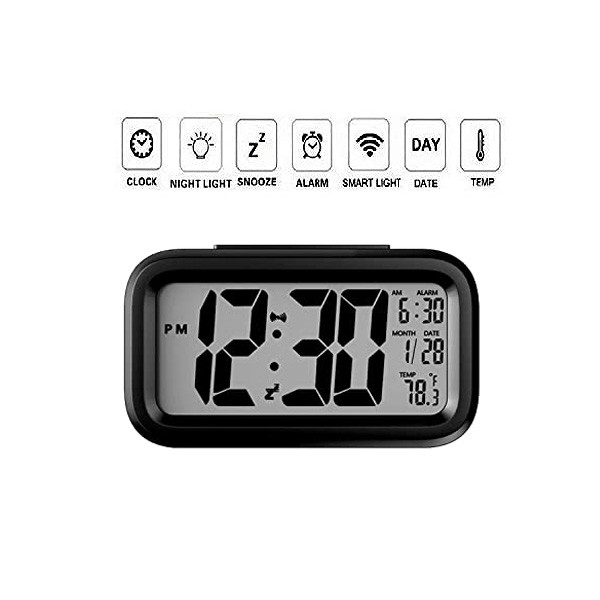 zegar budzik trusty duży lcd czarny zg21