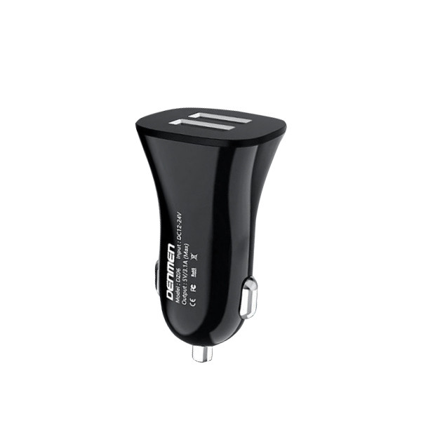 ładowarka samochodowa 3a czarna denmen 3100ma dual fast charging dz06 2xusb 15w