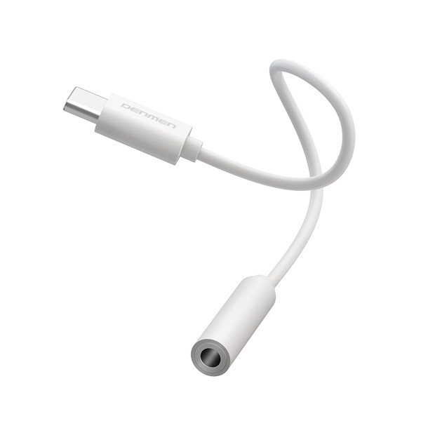 denmen adapter hf du01 typ-c jack 3.5 cala biały du01