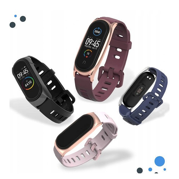 opaska do mi band 3/4/5/6 xiaomi premium red burgundowy