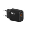 somostel ładowarka sieciowa usb+typ-c + kabel typ-c - typ-c 3a 18w 1m power delivery pd+qc3.0 czarny sms-q01