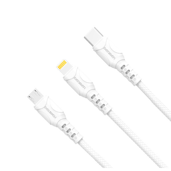 ładowarka sieciowa 2.4a + kabel usb 3w1 + ładowarka samochodowa 3,1a biała trusty tr-ch01