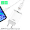 denmen ładowarka sieciowa do iphone usb + kabel usb - typ-c 3.6a 18w 1m quick charge qc3.0 biały