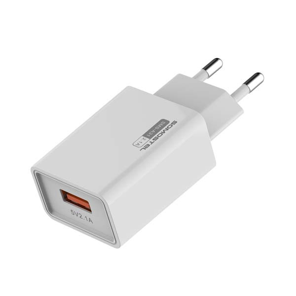 somostel ładowarka sieciowa usb + kabel usb - typ-c 2.1a 10w 1m biały sms-a31