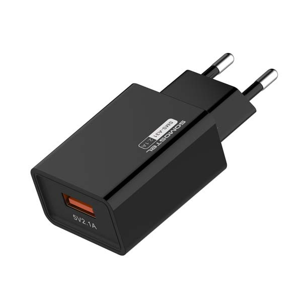 somostel ładowarka sieciowa usb + kabel usb - typ-c 2.1a 10w 1m czarny sms-a31