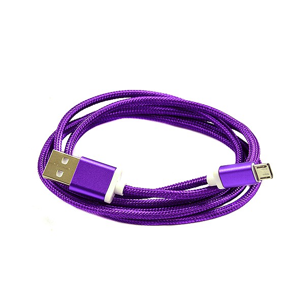 economy kabel usb micro nylon fioletowy 1,5m purple