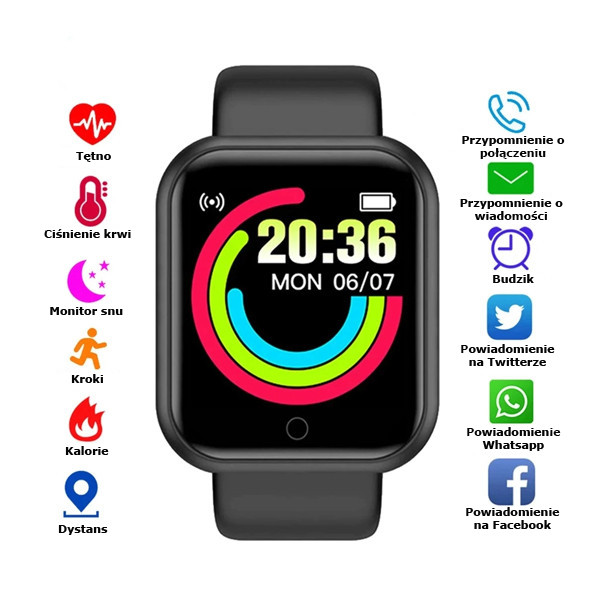 zegarek smartwatch trusty lite czarny pl menu / aplikacja