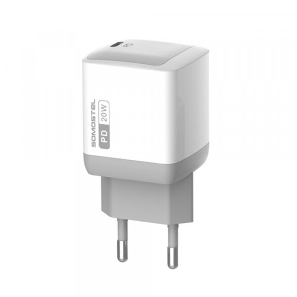 somostel ładowarka sieciowa typ-c + kabel typ-c - typ-c 20w 1m power delivery pd biały sms-q22