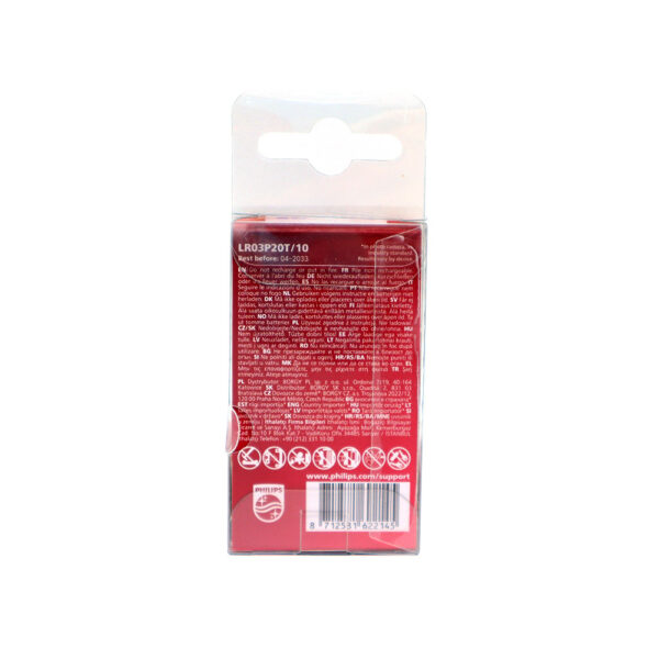 bateria philips aaa lr03 20szt baterie power alkaline lr03p20t/10