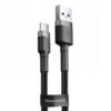 baseus kabel cafule usb - typ-c 3a 1m szary / czarny