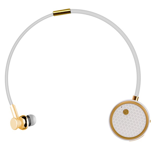 słuchawka bluetooth fineblue diamond douszne fl-c8 białe/złote kanałowe