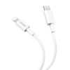 denmen kabel usb-c pd typ-c - lightning 20w 3,6a wzmacninany biały 2m d65