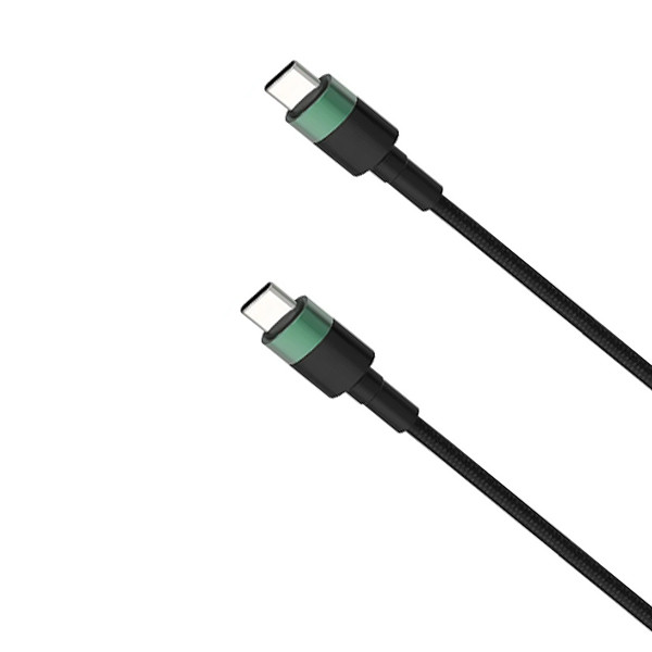 kabel usb typ-c do typ-c pd usb-c denmen czarny oplot 1m d62 100w