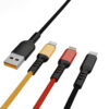 kabel usb 3w1 denmen kolor 2,4a 1m wzmacniany oplot d02e