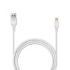 ładowarka sieciowa 2.1a 10w biała denmen 2100ma 2xusb dc02 + kabel iphone white