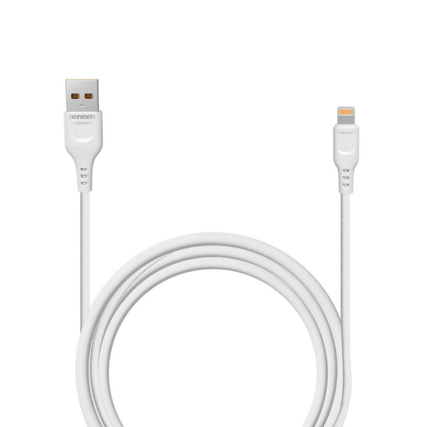ładowarka sieciowa 2.1a 10w biała denmen 2100ma 2xusb dc02 + kabel iphone white