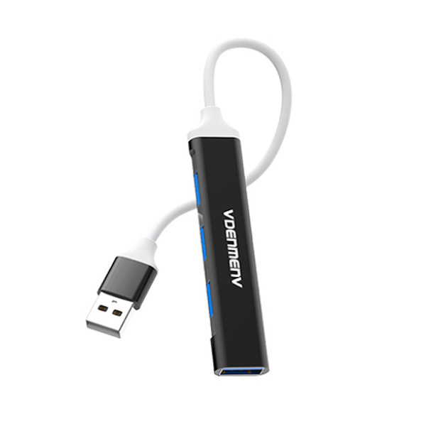 hub usb 4xusb denmen czarny aluminium du17