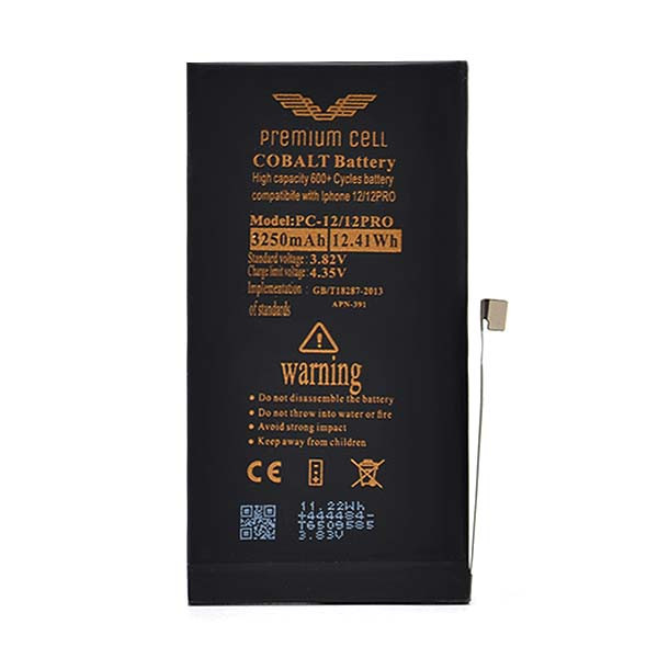 bateria premium cell cobalt iphone 12 / 12 pro 3250mah 600+ cycles