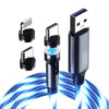 somostel kabel 3w1 usb - typ-c / microusb / lightning 3.1a 30w 1.2m quick charge qc3.0 niebieski sms-by04