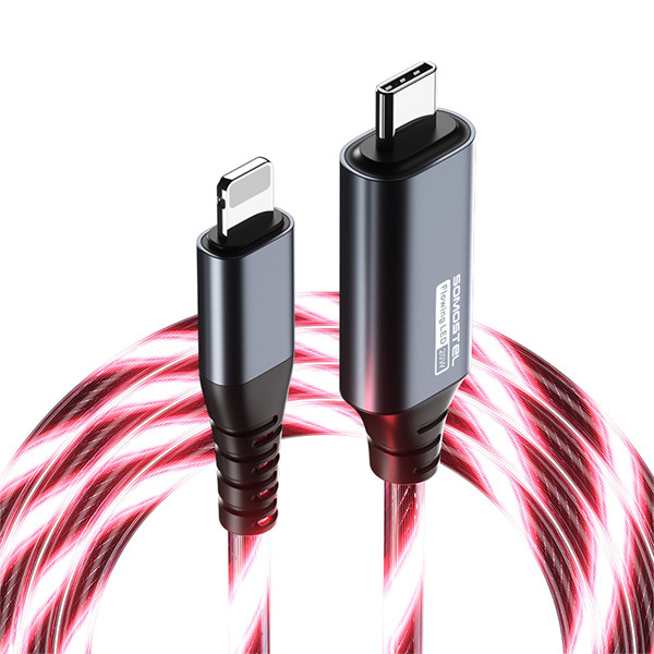 somostel kabel typ-c - lightning 3.1a 20w 1.2m quick charge qc3.0 czerwony sms-by02