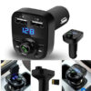 ecobox transmiter fm bluetooth uniwersalny + ładowarka 3,1a zestaw głośnomówiący fm x8 czarny