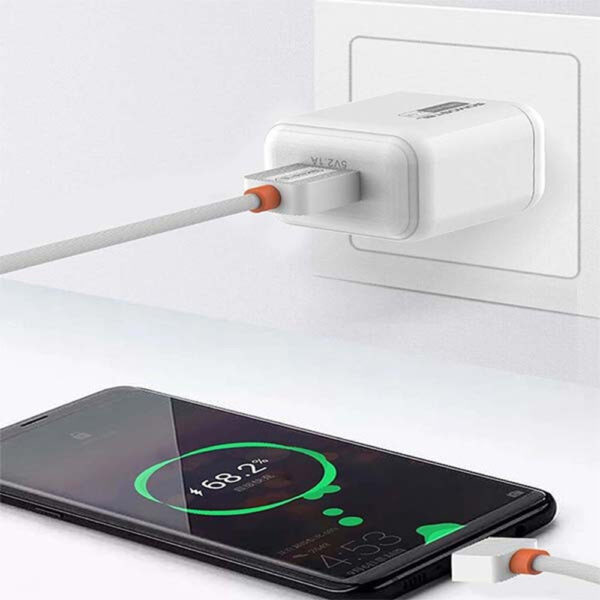 somostel ładowarka sieciowa usb + kabel usb - typ-c 2.1a 10w 1m biały sms-a52