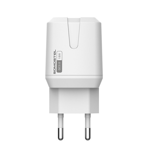 somostel ładowarka sieciowa usb + kabel usb - lightning 3a 18w 1m quick charge qc3.0 biały sms-q02