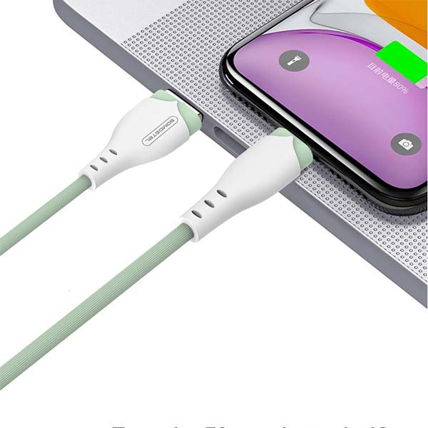 somostel kabel usb - typ-c 2.1a 20w 1.2m quick charge qc3.0 zielony powerline sms-bp04