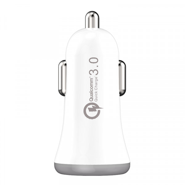 somostel ładowarka samochodowa usb + kabel usb - lightning 3a quick charge qc3.0 biały sms-a46