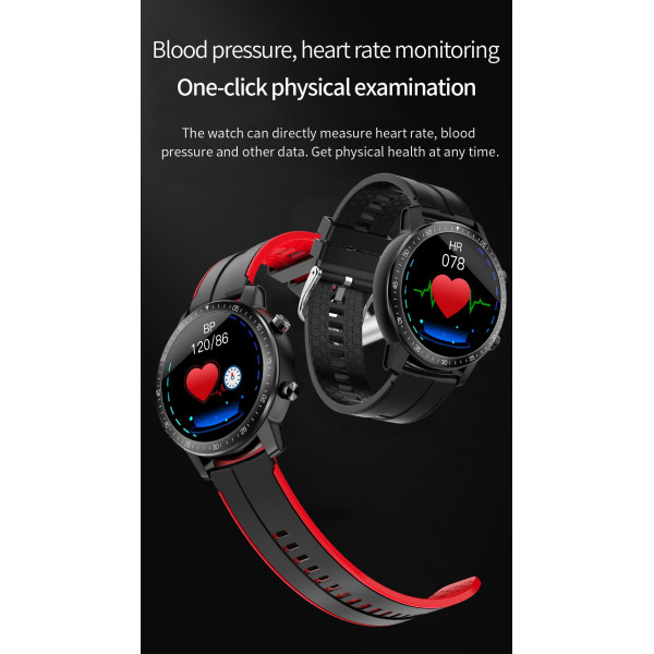 zegarek sportowy smartwatch czarny czerwony senbono s30