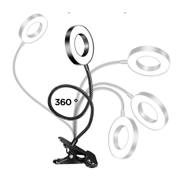 ecobox lampa led + uchwyt uniwersalny ring selfie lampka 12w