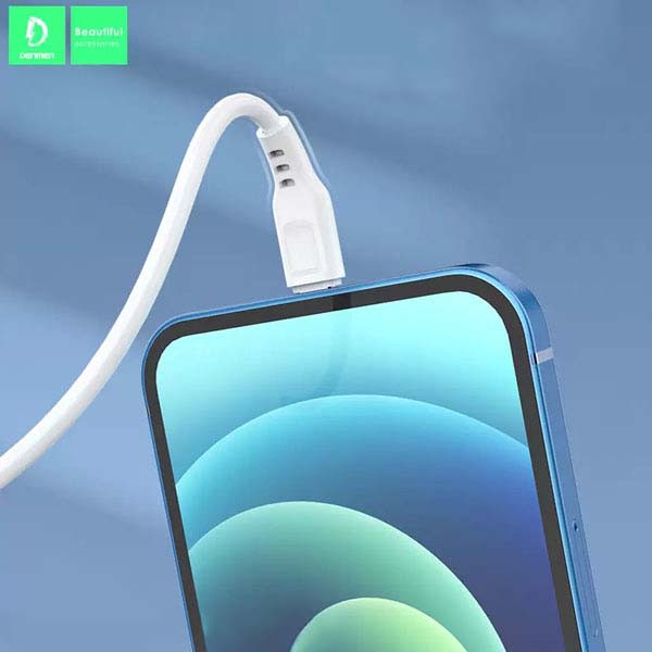 denmen kabel usb - typ-c 2.4a 12w 1m quick charge qc3.0 biały d01t-w