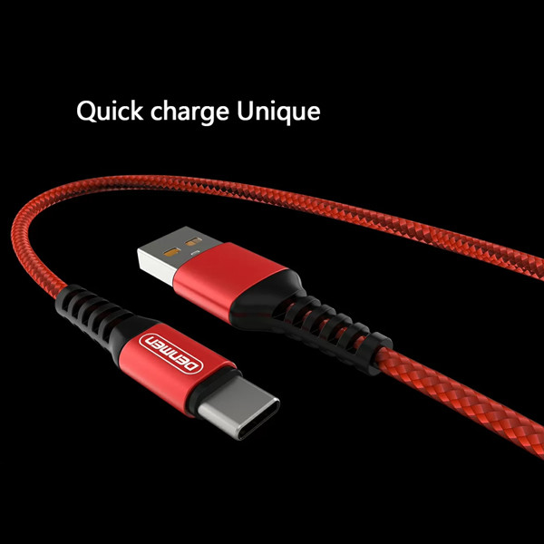 denmen kabel d02 usb - lightning 2.4a 12w 1m quick charge qc3.0 czerwony d02