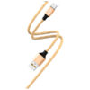 denmen kabel wzmacniany usb - lightning 2.4a 15w 1m qc3.0 złoty d02