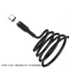 denmen kabel magnetyczny d18 usb - typ-c 2.4a 15w 1m quick charge qc3.0 czarny d18m