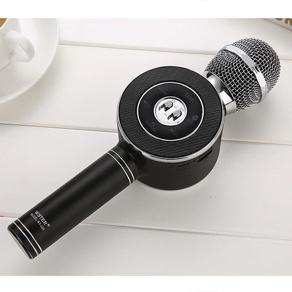 trusty mikrofon karaoke czarny bezprzewodowy z wbudowanym głośnikiem