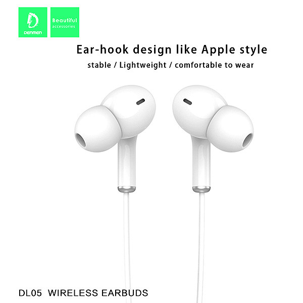 słuchawki douszne stereo bluetooth denmen dl05 czarne kanałowe