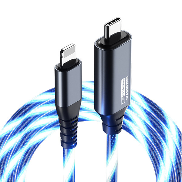 somostel kabel typ-c - lightning 3.1a 20w 1m quick charge qc3.0 niebieski sms-by02